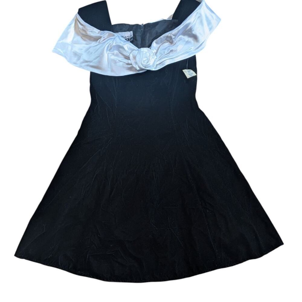 Vintage 1980’s Velvet Dress Shoulder Pads Mini Marnie West Size 7 Party Dress